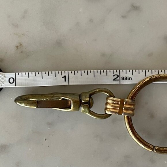 ETIENNE AIGNER Leather Gold Ring Signature Brown Vintage Belt 1515 - Picture 14 of 15